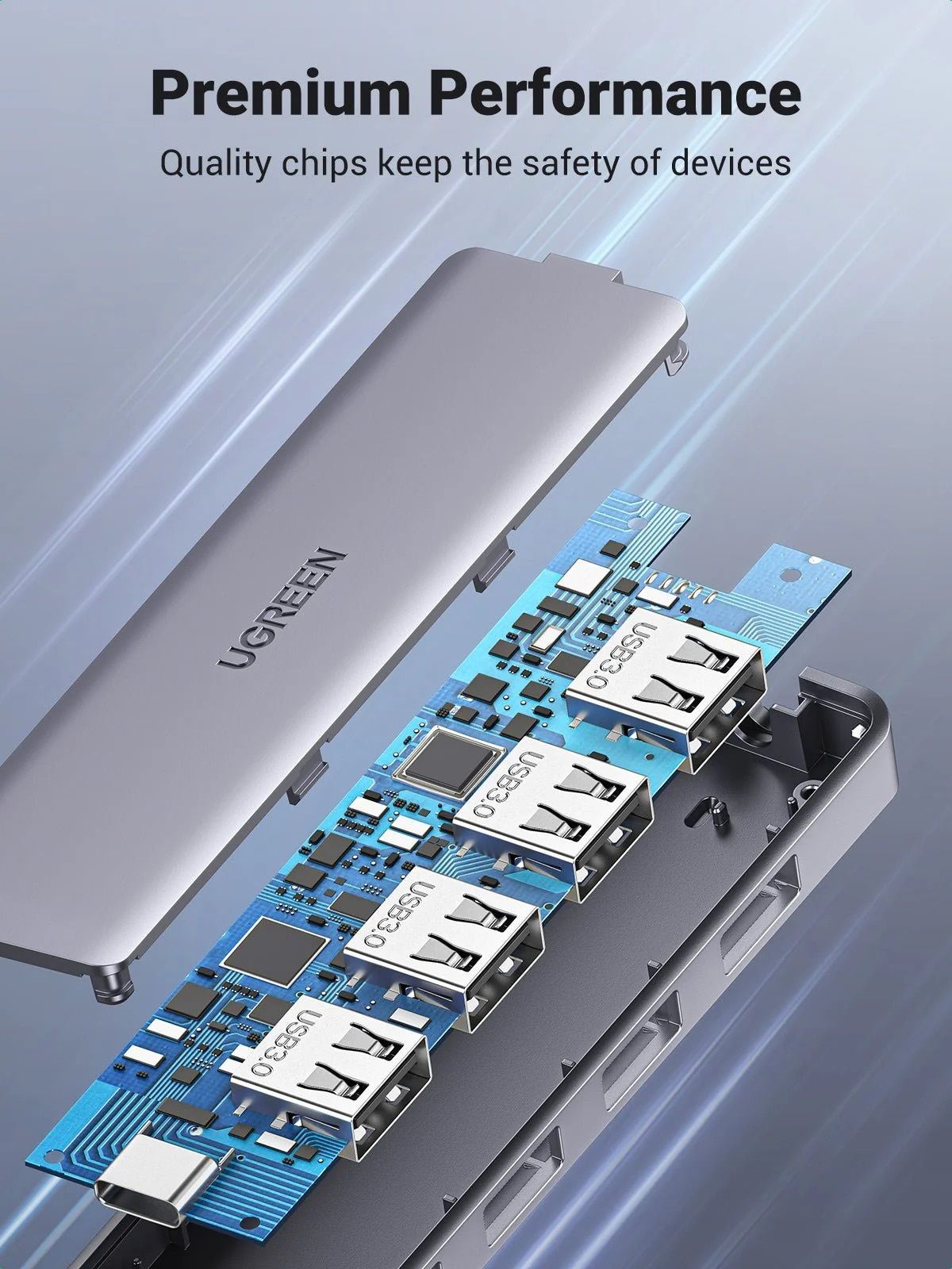 UGREEN 8211 4 端口 USB C 集線器 擴展器  CM219 70336