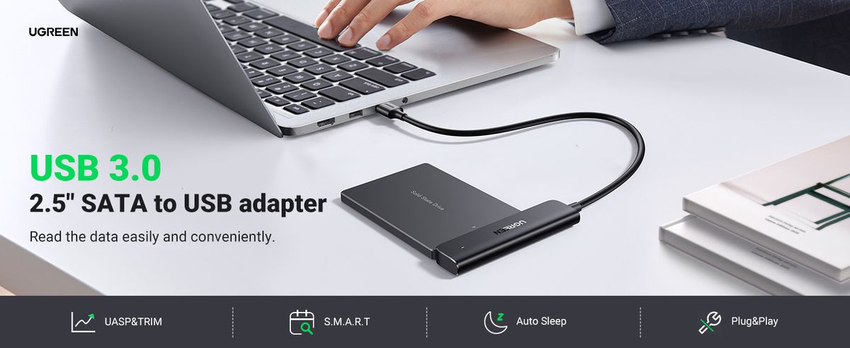 UGREEN 8211 HDDSSD SATA to USB 30 轉接器  CM321 70609