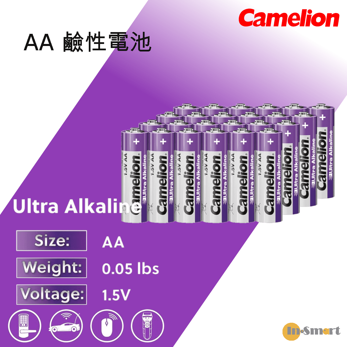 Camelion 24粒 AAA Ultra 超能鹼性電池 (紫色)