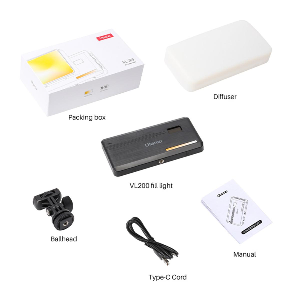 ULANZI - 優籃子 VL200 雙色溫補光燈 - 黑色 | 柔光效果 | 適用於直播與攝影 | CRI高達90+ | 2500K至9000K | 550-750lux | 48998001-2481 - Image 11