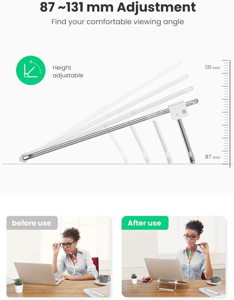 UGREEN 8211 可調式筆記本電腦桌面支架  最大承重達 20KG  個性化高度調整  LP230
