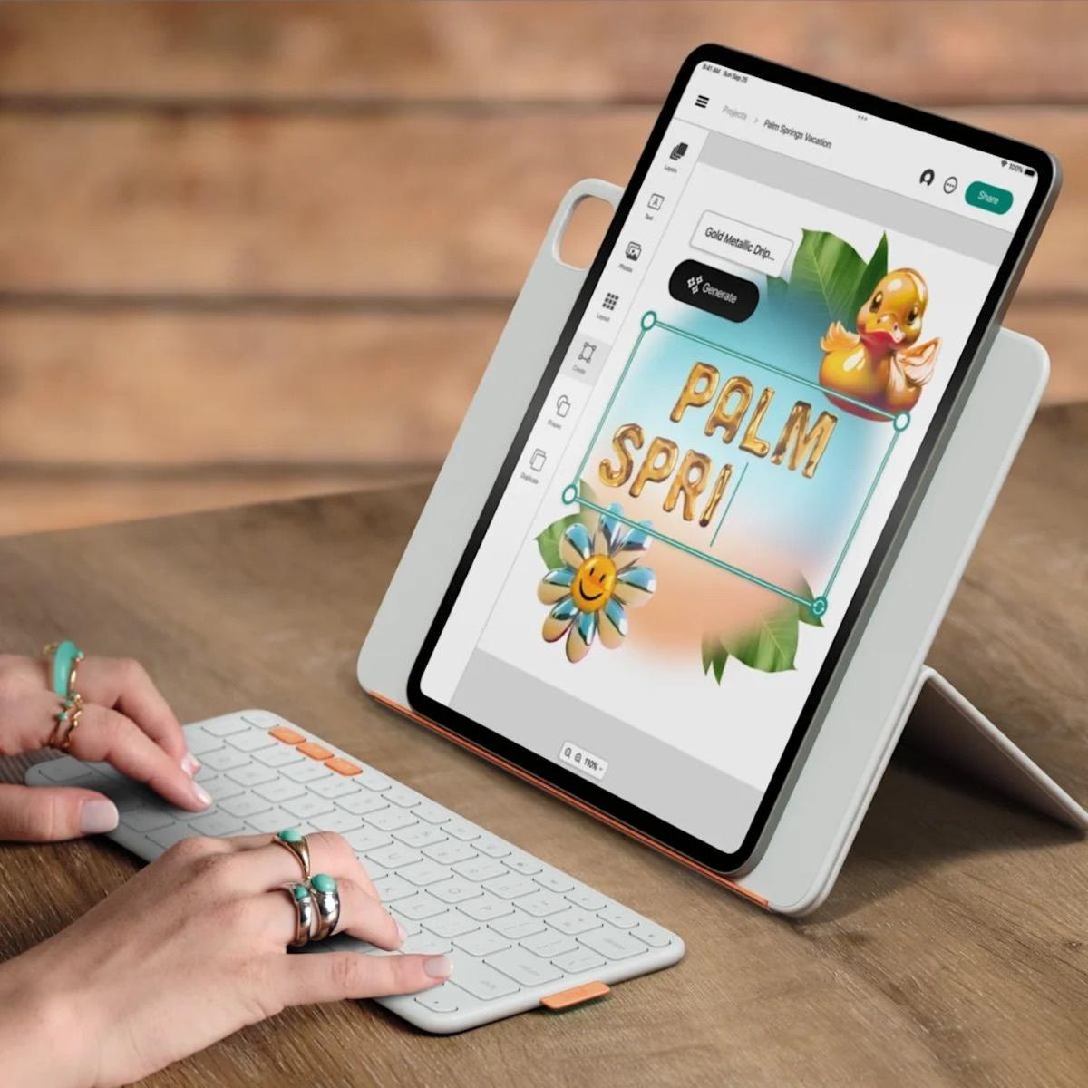 Alternative view of Logitech - Flip Folio iPad 專用 可分離式 藍牙鍵盤保護套 淺灰色 |  適用於 iPad Pro 13 英吋 (M4)、iPad Air 13 英吋 (M2 和 M3) - 920-013837