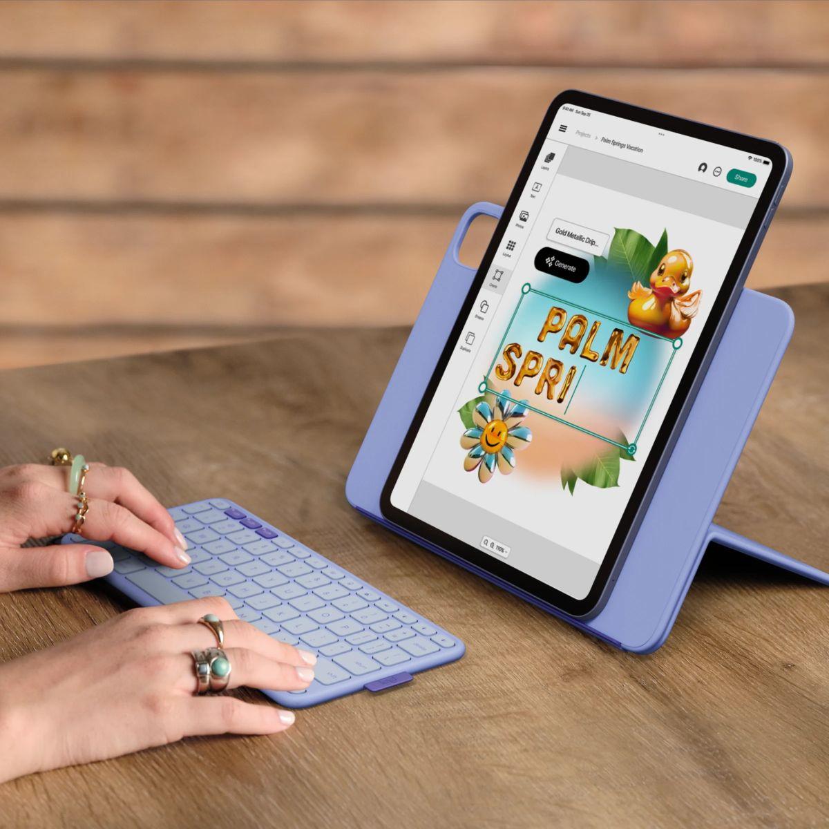 Alternative view of Logitech - Flip Folio iPad 專用 可分離式 藍牙鍵盤保護套 丁香紫 | iPad Pro 11 吋 M4、iPad Air 11 吋 M2 M3、iPad Air 第5代 - 920-013843