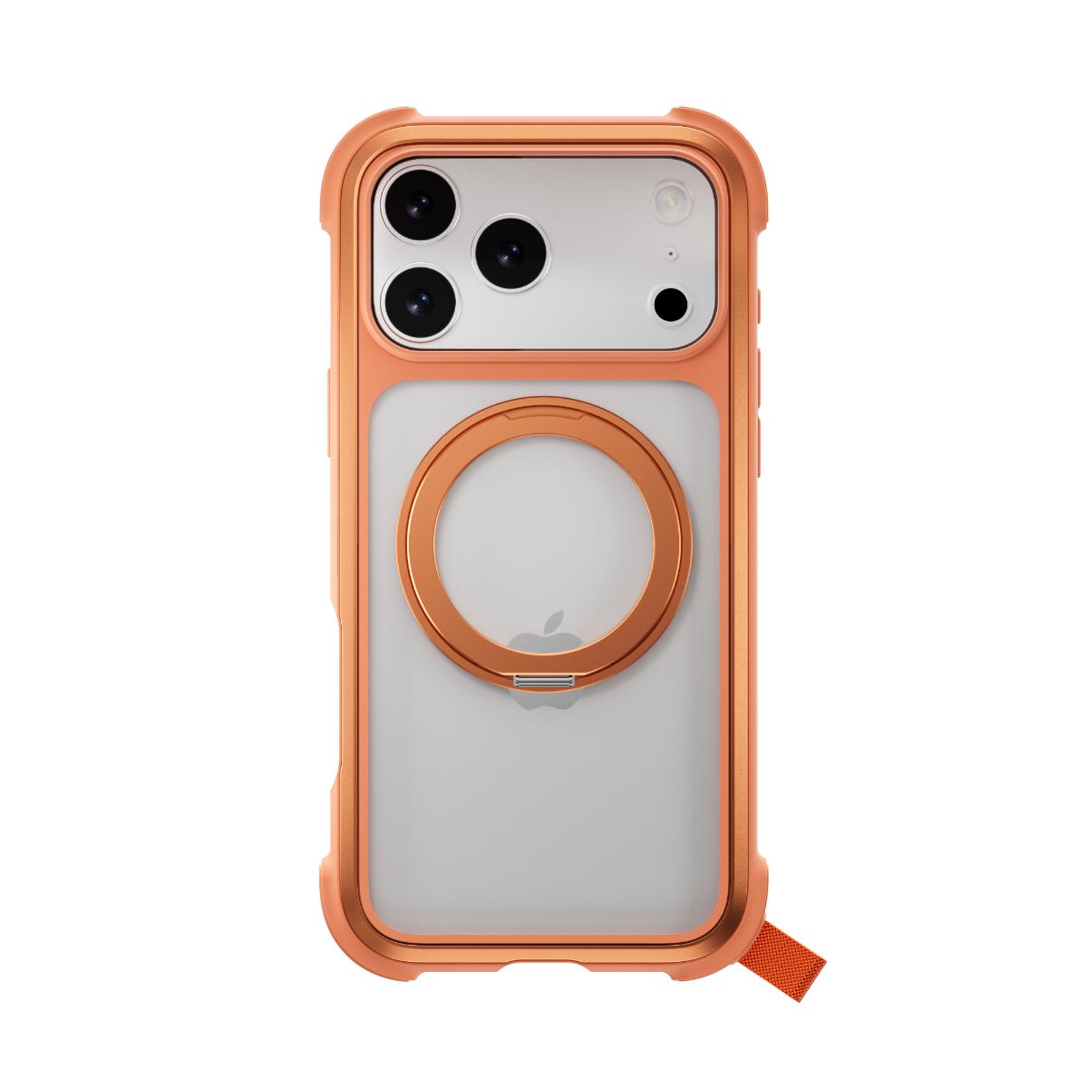 MAGEASY - iPhone 17 Pro Max - Odyssey Stand M 超軍規防摔磁吸支架手機殼(支援MagSafe)- 珊瑚