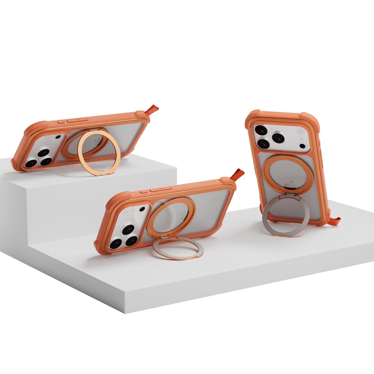 Alternative view of MAGEASY - iPhone 17 Pro Max - Odyssey Stand M 超軍規防摔磁吸支架手機殼(支援MagSafe)- 珊瑚