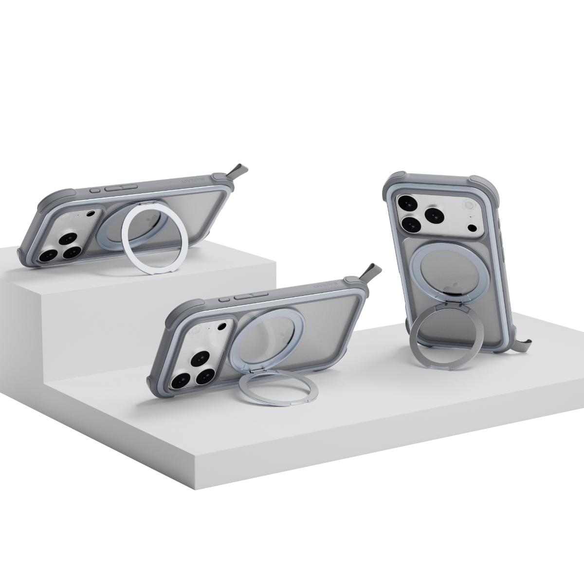 Alternative view of MAGEASY - iPhone 17 Pro Max - Odyssey Stand M 超軍規防摔磁吸支架手機殼(支援MagSafe)- 迷霧