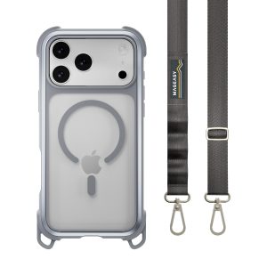 MAGEASY - iPhone 17 Pro Max - Odyssey Strap M 超軍規防摔掛繩手機殼（支援MagSafe）- 迷霧/高冷灰