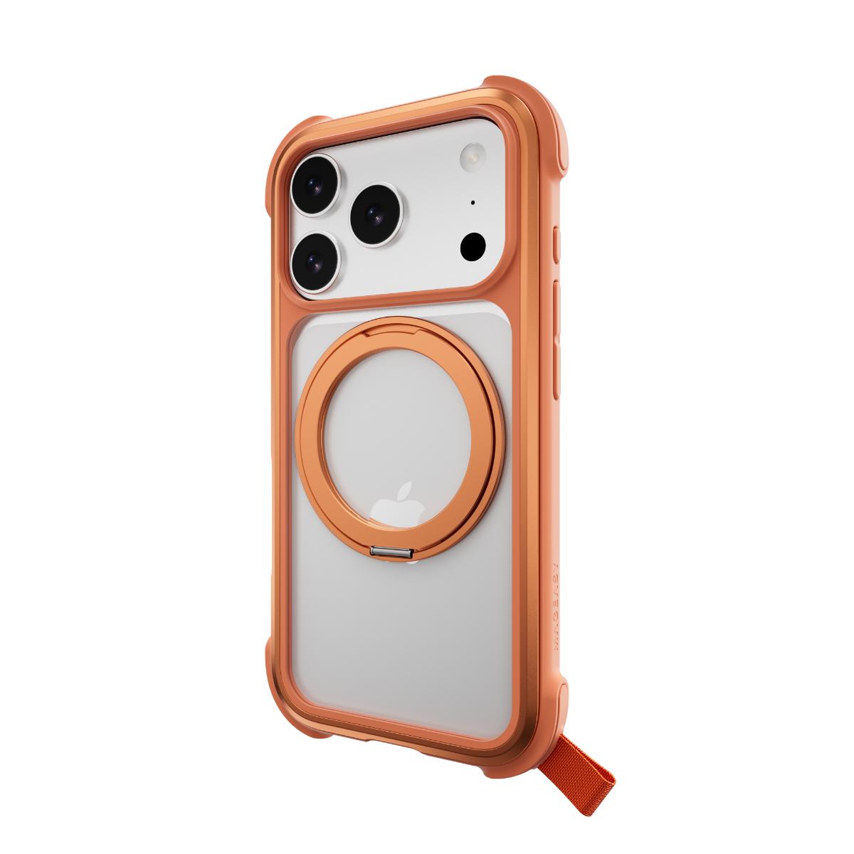 Alternative view of MAGEASY - iPhone 17 Pro - Odyssey Stand M 超軍規防摔磁吸支架手機殼(支援MagSafe)- 珊瑚