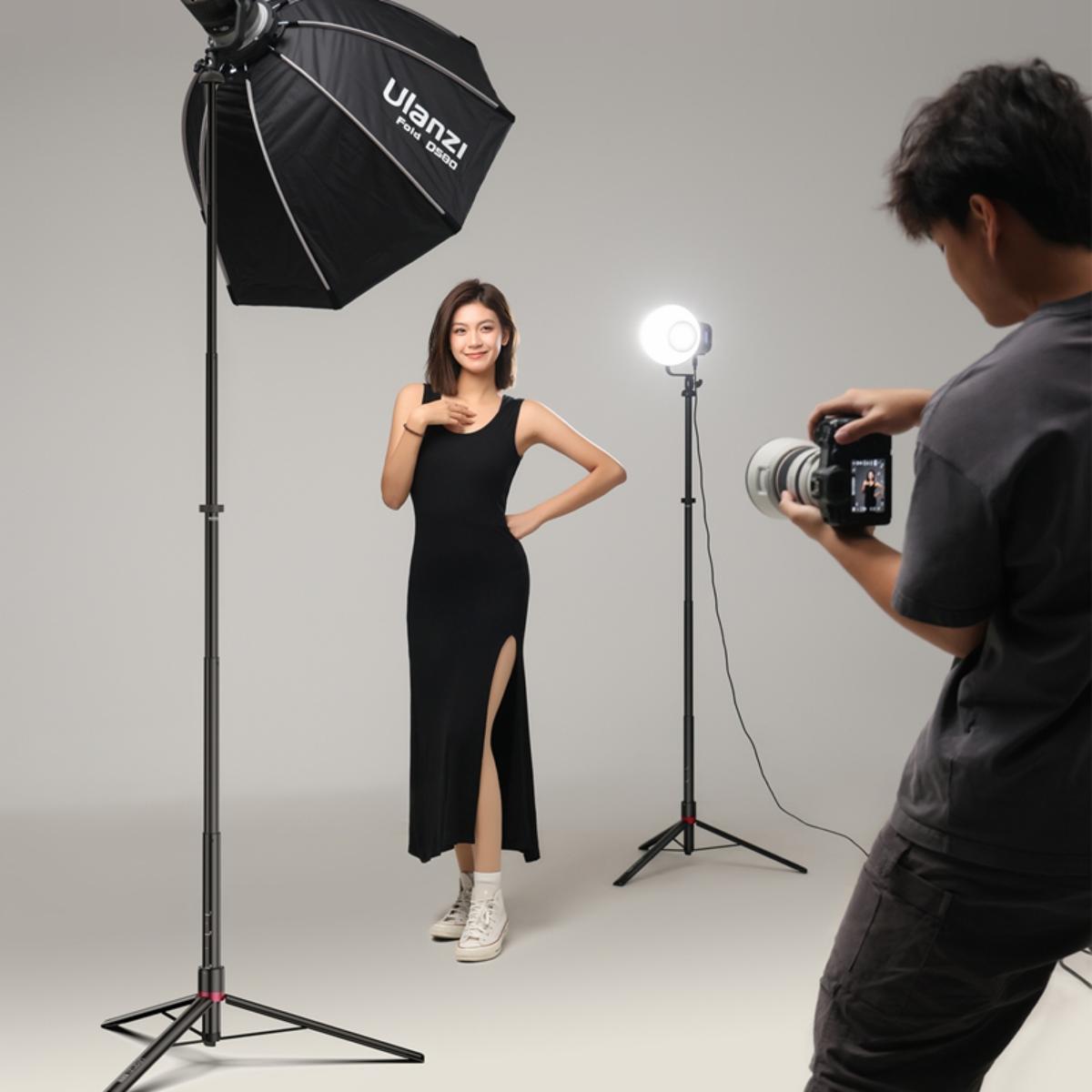 ULANZI - AT-05 2M偏心管燈架 - 黑色 | 雙鎖緊旋鈕 | 一鍵打開 | 48926001-T083 - Image 5