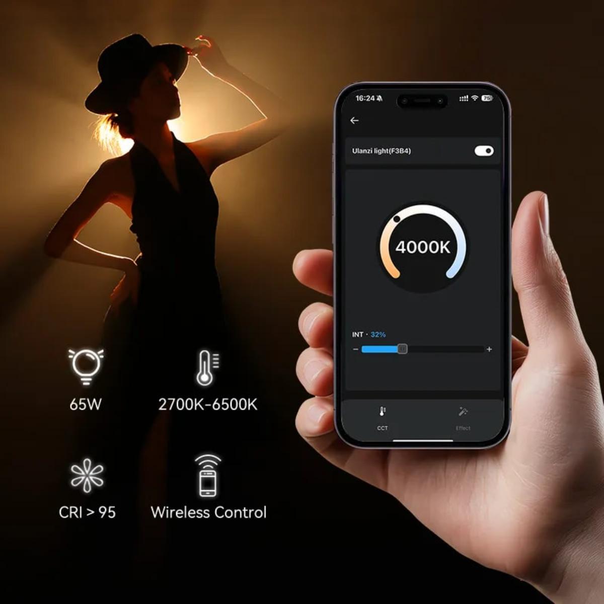 ULANZI - EC65 小方燈-65W雙色溫COB燈補光燈 | 2700K-6500K | CRI95+ | 49384001-L188 - Image 8