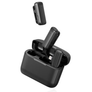 ULANZI - J12 無線領夾式麥克風 - Lightning | 跨場景聲音不失真 | 65ft無線接收 | 自動連線即插即用 | 內建降噪模組 | 360°全指向電容咪 | 50549001-2885A