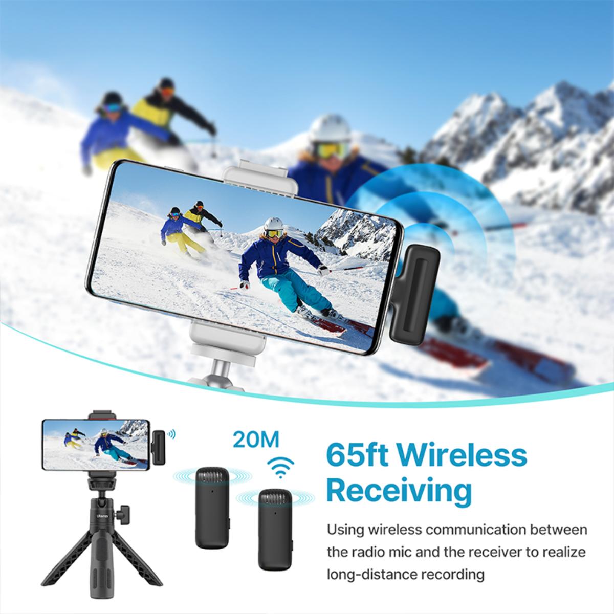 ULANZI - J12 無線領夾式麥克風 - USB-C | 跨場景聲音不失真 | 65ft無線接收 | 自動連線即插即用 | 內建降噪模組 | 360°全指向電容咪 | 50549002-2883A - Image 12