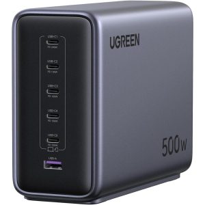 Ugreen - Nexode 500W GaN 充電站 6個端口 USB-C 和 USB-A | 單端口最高 240W | 智能溫控設計 節省空間 | X759/ 55551B