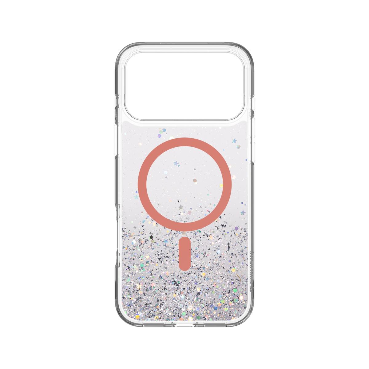 Alternative view of SwitchEasy - Starfield M 星砂防摔手機殼 (MagSafe) for iPhone 17 Pro Max - 透明/珊瑚磁圈