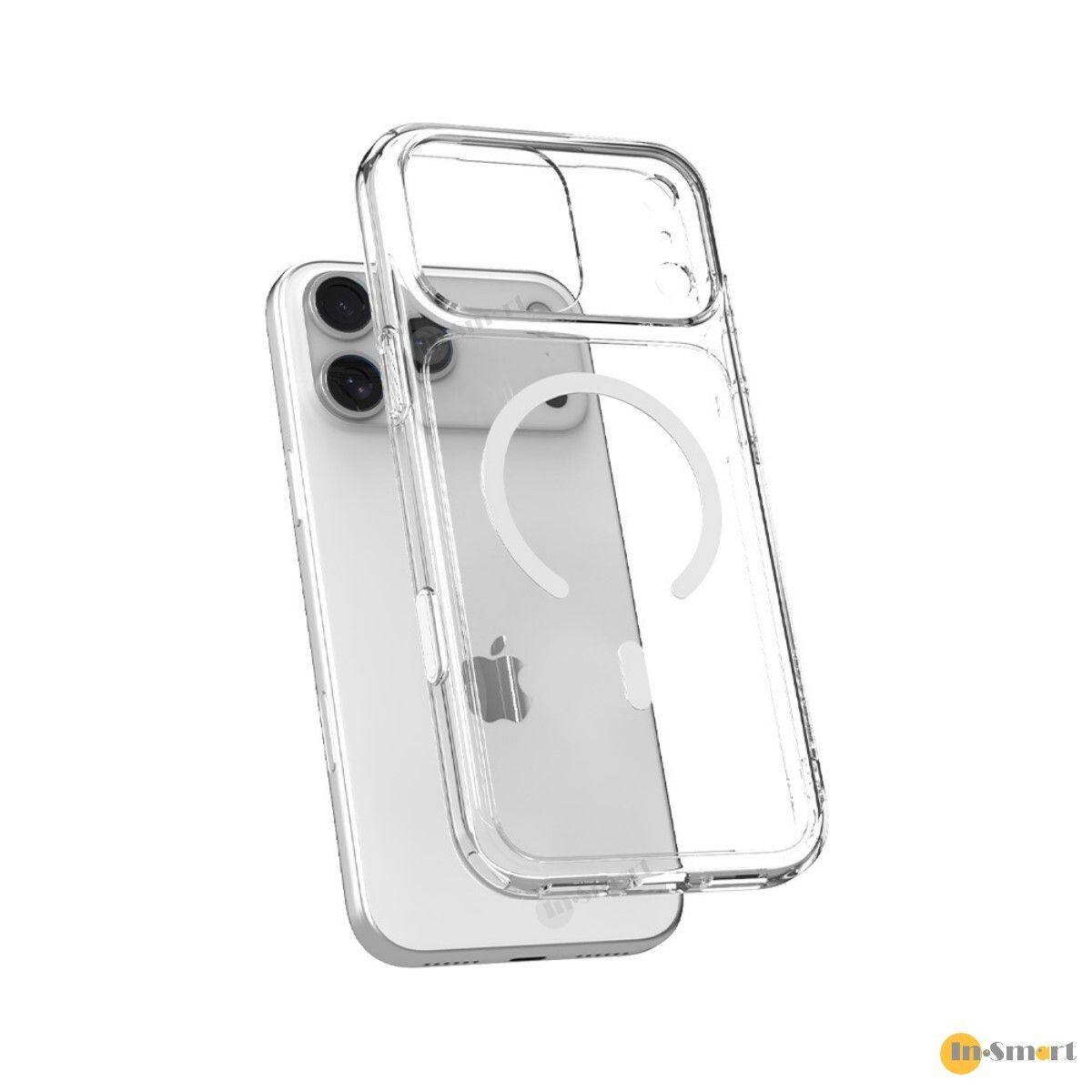 JTLEGEND 8211 Hybrid Cushion Mag 減震防摔晶透抗黃防霧化磁吸保護殼 iPhone 17 Pro Max 8211 透明加白色磁吸環 四角內建壓力分散氣墊 N52 強勁磁吸 鏡頭保護