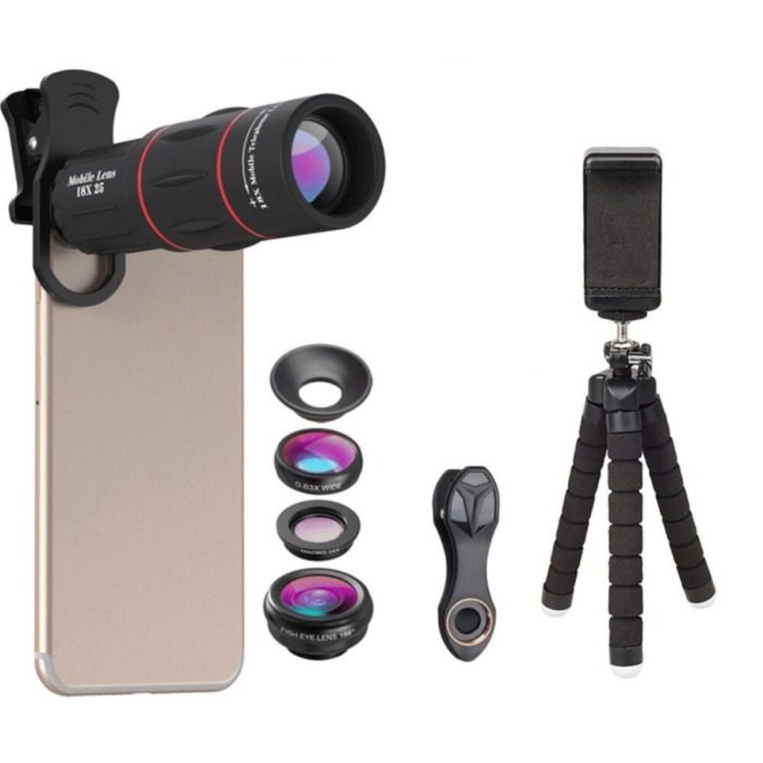 APEXEL 18倍手機攝影鏡頭 | 長焦魚眼廣角微距四合一通用 | 望遠鏡功能 | (T18) | 41429001