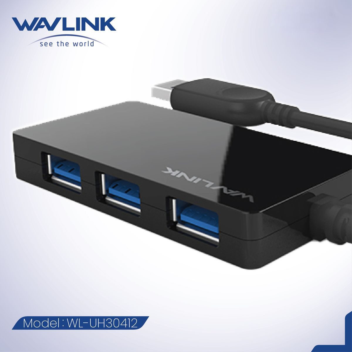 Alternative view of WAVLINK - USB 3.0 四端極速連接盒 UH30412 原裝行貨 一年保養