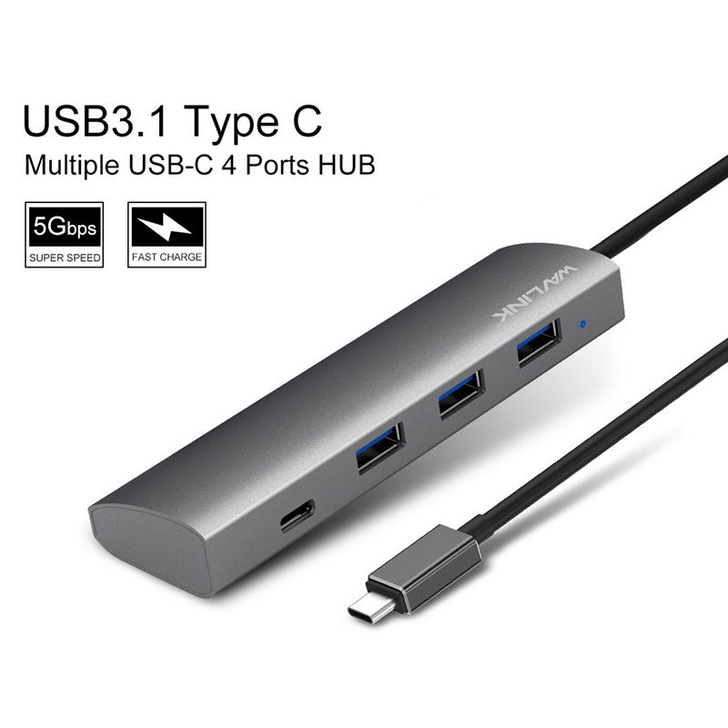 WAVLINK - USB-C 3.1 四端連接器 UH3047C1 (1 x USB-C + 3 x USB 3.0) w/ 5V 4V 電源 原裝行貨 一年保養 - Image 3