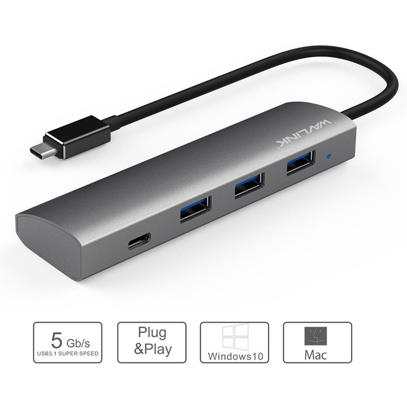 WAVLINK - USB-C 3.1 四端連接器 UH3047C1 (1 x USB-C + 3 x USB 3.0) w/ 5V 4V 電源 原裝行貨 一年保養 - Image 5