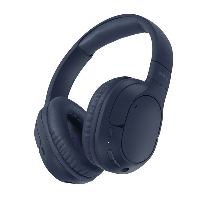 Belkin 8211 SoundForm Surround 無線耳罩式耳機 藍色  Clear Call Quality 技術  BT54  60 小時播放  35mmUSB-C  AUD009FQBL