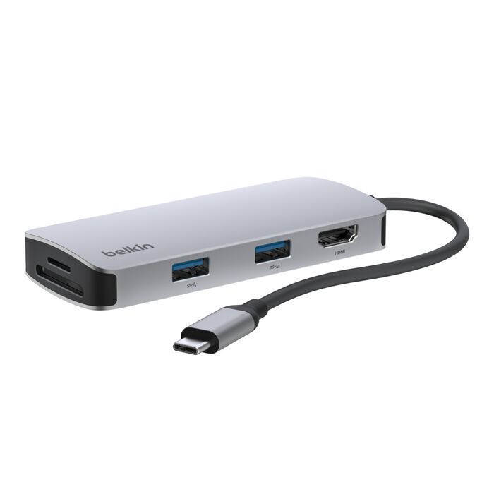 Belkin 8211 Connect USB-C 5 合 1 多連接埠轉接器集線器  4K HDMI  USB-A  SD 038 MicroSD  AVC007fqSGY-V2