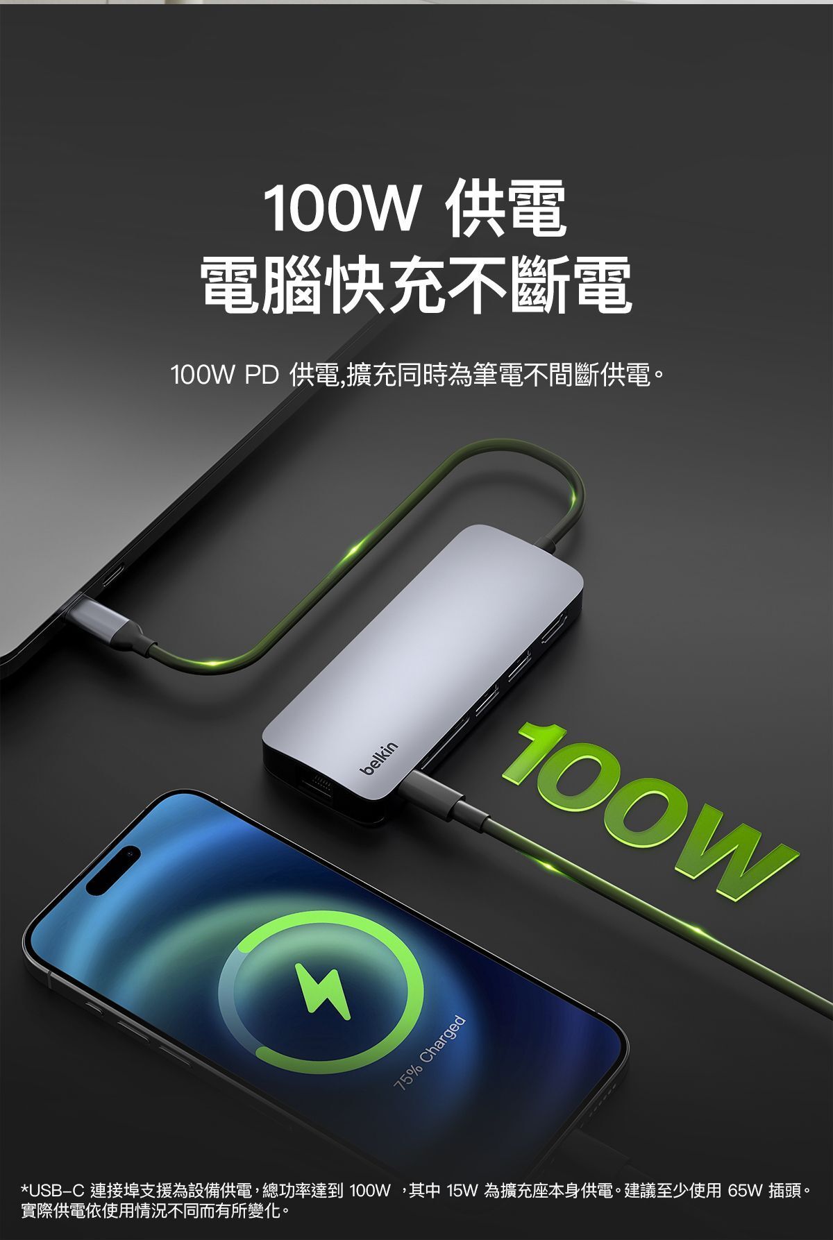 Belkin 8211 Connect USB-C 6 合 1 多媒體集線器  4K HDMI  SD  USB-C PD  USB-A  Gigabit Ethernet  AVC008fqSGY-V2