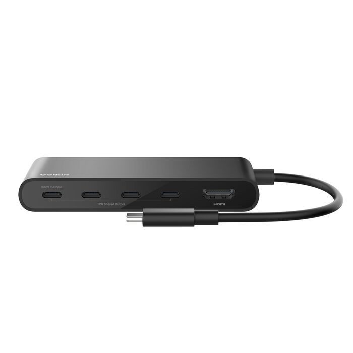 Belkin 8211 Connect USB-C 5合1 集線器 HDMI 4K 60Hz  100W PD  兼容 Thunderbolt 5  4 個 USB-C  AVC021fqBK