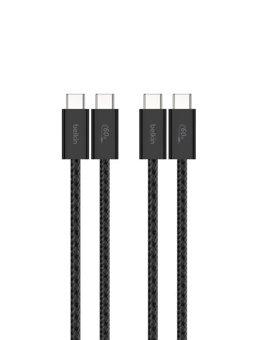 Belkin 8211 BOOSTCHARGE USB-C 至 USB-C 連接線 60W 2條裝  15m5 ft 黑色  CAB018QC05BK2PK