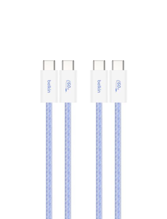 Belkin 8211 BOOSTCHARGE USB-C 至 USB-C 連接線 60W 2條裝   15m5 ft 藍色  CAB018QC05BL2PK