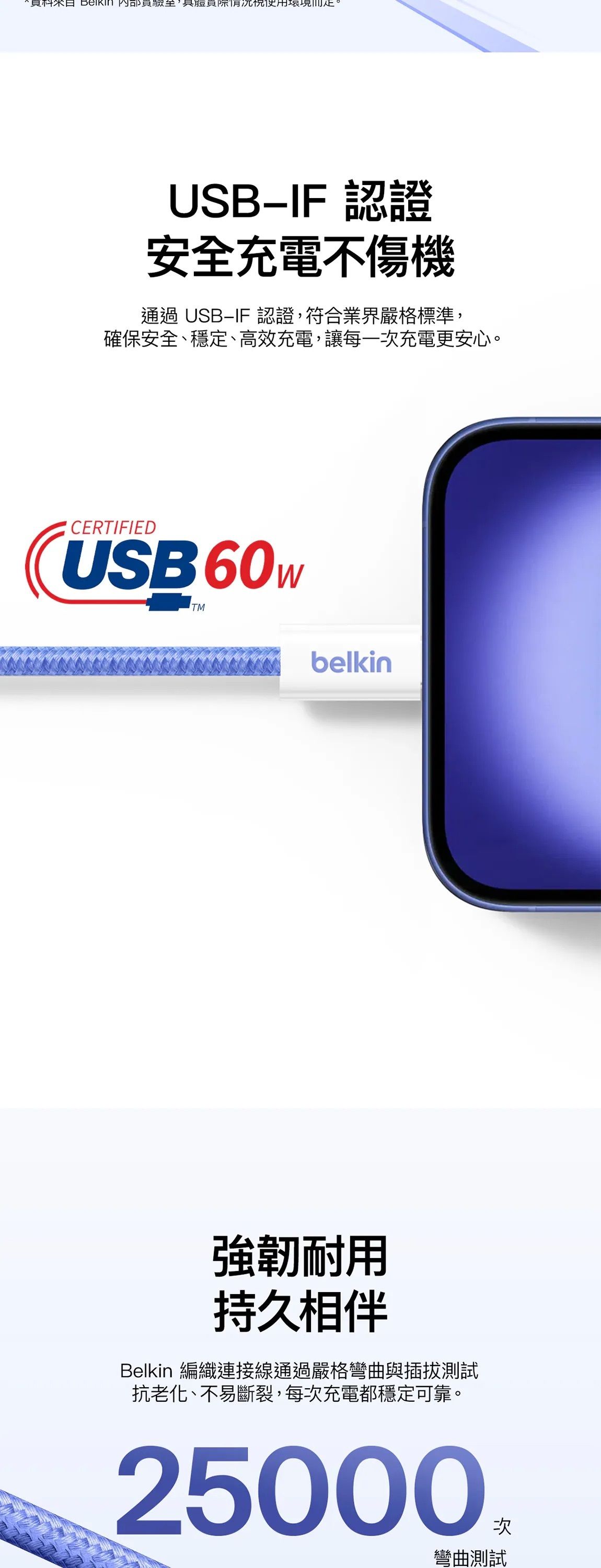 Belkin 8211 BOOSTCHARGE USB-C 至 USB-C 連接線 60W 2條裝   15m5 ft 粉色  CAB018QC05PK2PK
