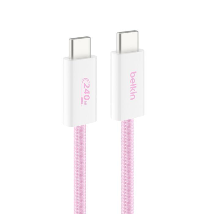 Belkin 8211 BOOSTCHARGE USB-C 至 USB-C 連接線 240W 2條裝 粉紅色  15m5 ft  CAB019qc05PK2PK