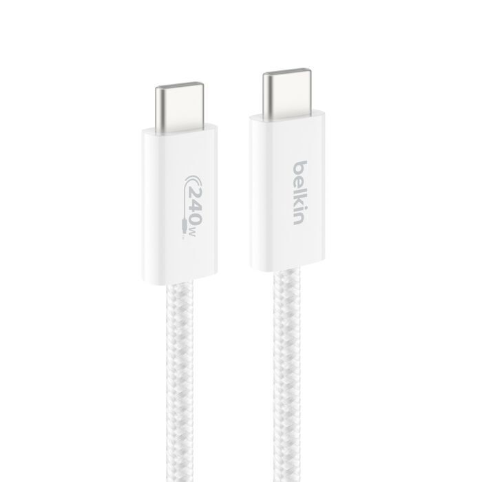 Belkin 8211 BOOSTCHARGE USB-C 至 USB-C 連接線 240W 2條裝 白色  15m5 ft  CAB019qc05WH2PK