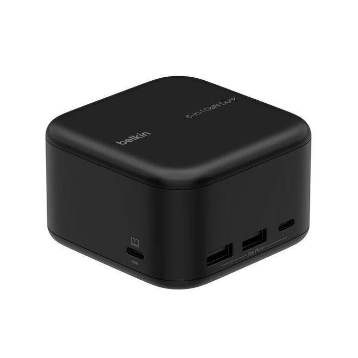 Belkin 8211 Connect USB-C 6 合 1 核心 GaN 擴展基座 130W  4K 60Hz  1000Mbps  USB-C 32  耐火 防止過流過熱短路過載  INC018vfBK
