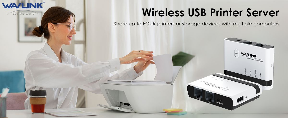 WAVLINK 8211 無線列印伺服器 USB WiFi 列印伺服器附 100Mbps LAN 與網橋 WL-NU516U1 原裝行貨 一年保養