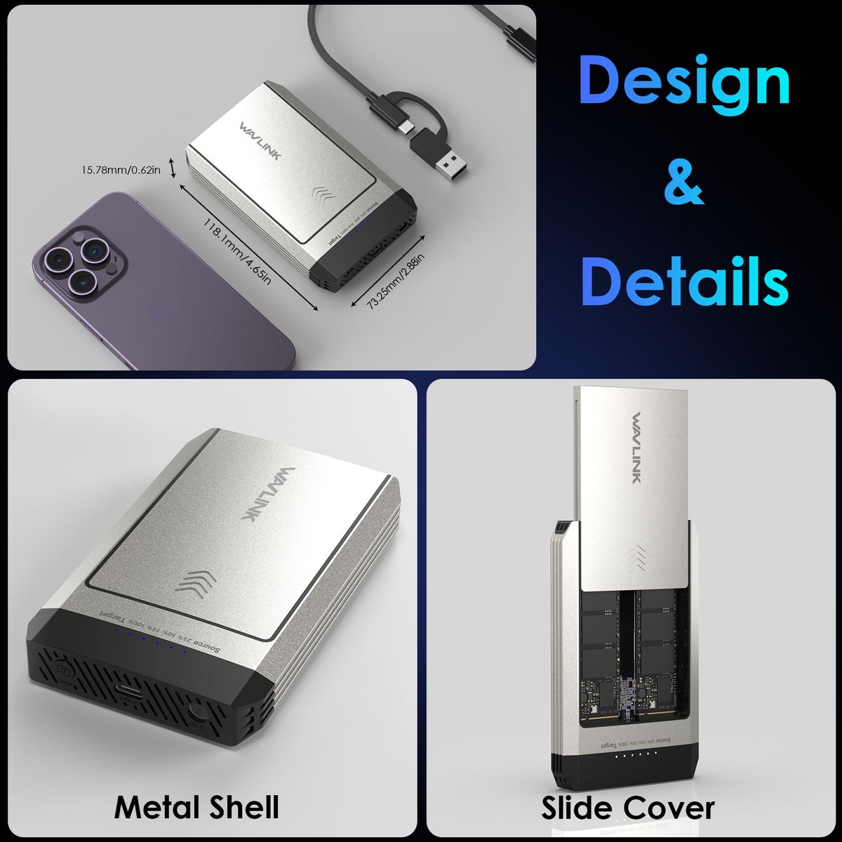 WAVLINK 8211 雙 PCI-e NVMe M2 SSD  外接盒 離線 Clone Max 10 Gbps 資料傳輸 備份好幫手 WL-ST348