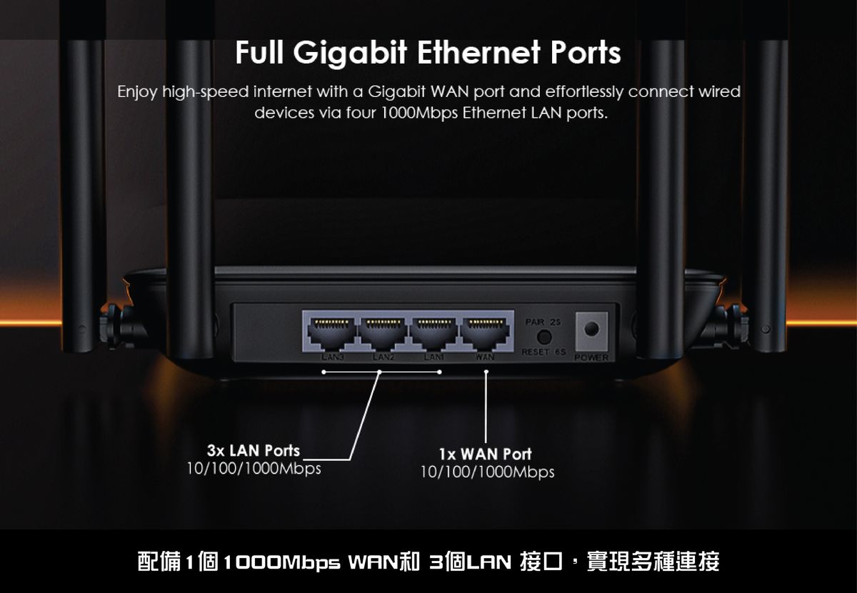 WAVLINK 8211 BE3600 WiFi7 雙頻 路由器 5dBi 4條高增益天線 24G 038 25G PCM 8211 BEST Value WL-WN530BE1