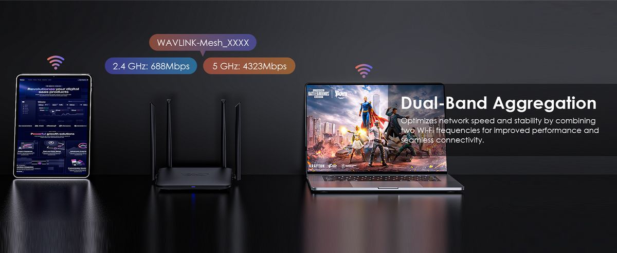 WAVLINK 8211 BE5100 Wifi7 路由器支援 Mesh路由器AP中繼器模式訪客 WiFiQoSIPv6 和進階 VPN WN530BE2
