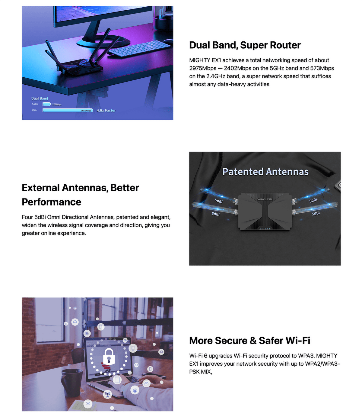 WAVLINK 8211 WiFi 6 AX3000 PCM Best Value Mesh 雙頻 超級 路由器 3年保用 MIGHTY EX1 PRO VPN Router