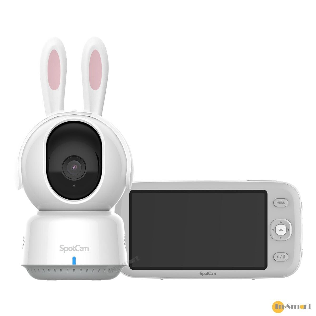 SpotCam 8211 BabyCam Pro 360 雲台寶寶 AI 監控攝影機連專用螢幕套裝 永久免費24小時循環雲端錄影 2K 三百萬畫素 溫濕度感測 內建搖籃曲 危險區域偵測 多人分享影像