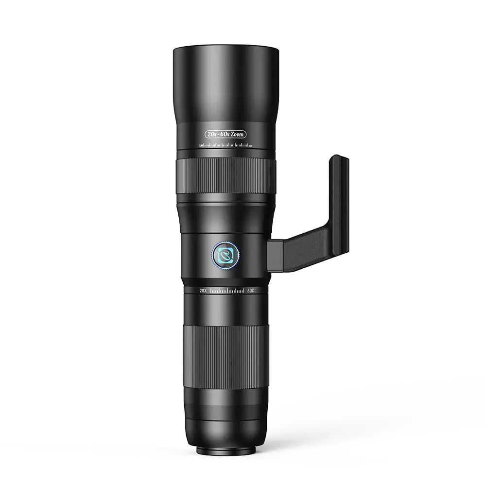 APEXEL TeleCular 20-60X超長焦變焦鏡頭套裝【升級通用夾件】 | 戶外觀鳥/賞花/演唱會遠攝| 附三腳架+通用夾子 | ≤4%低畸變 | 53416001