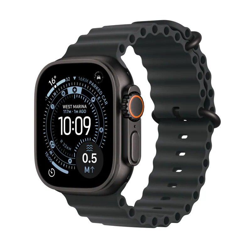 Apple Watch Ultra 3 GPS+流動網絡；49mm ⿊⾊鈦⾦屬錶殼; ⿊⾊海洋錶帶