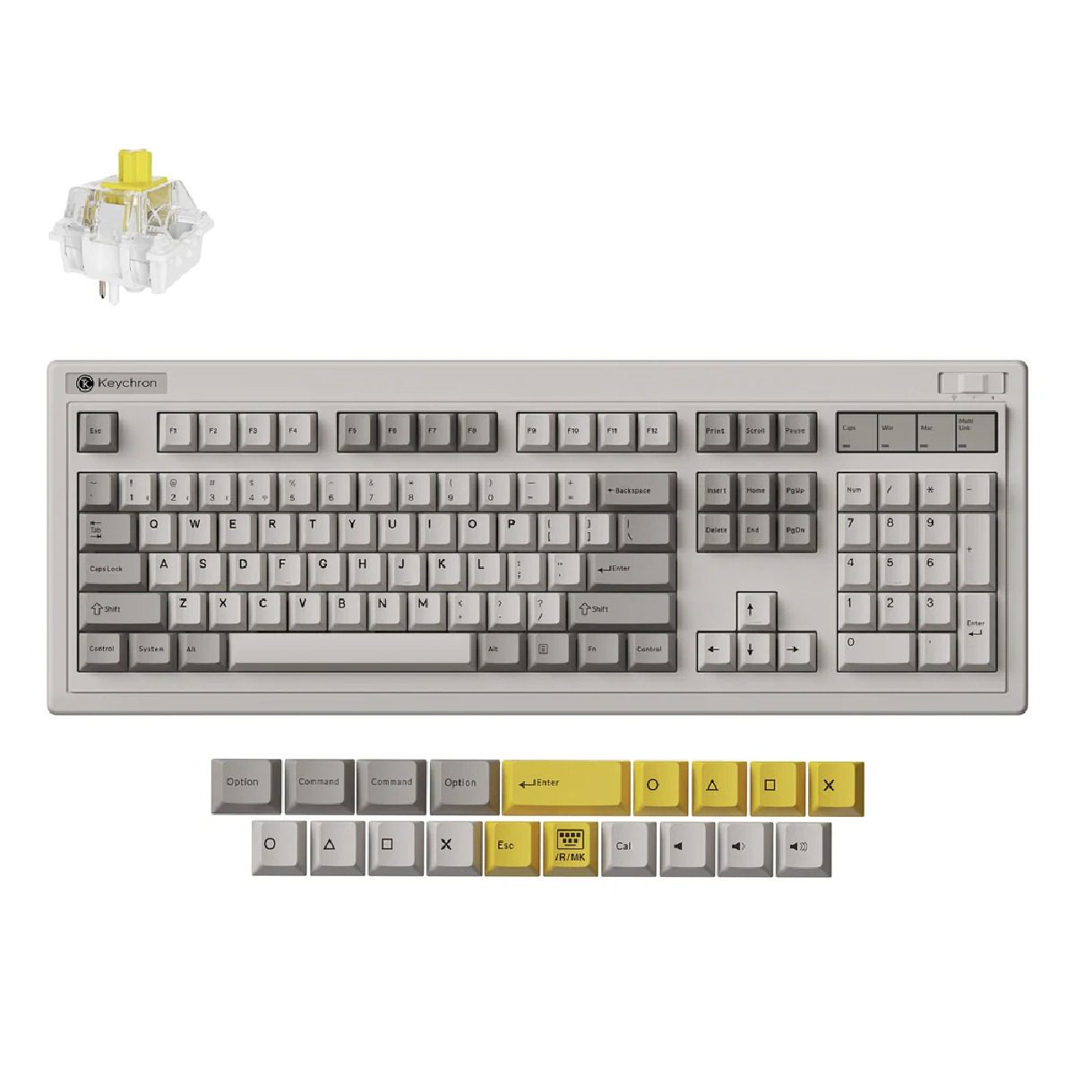 Keychron - R6 復古無線機械鍵盤 (Banana Switch 香蕉軸) | QMK/VIA 熱換軸 100% 全尺寸 RGB 南向背光 1000Hz 遊戲打字神器