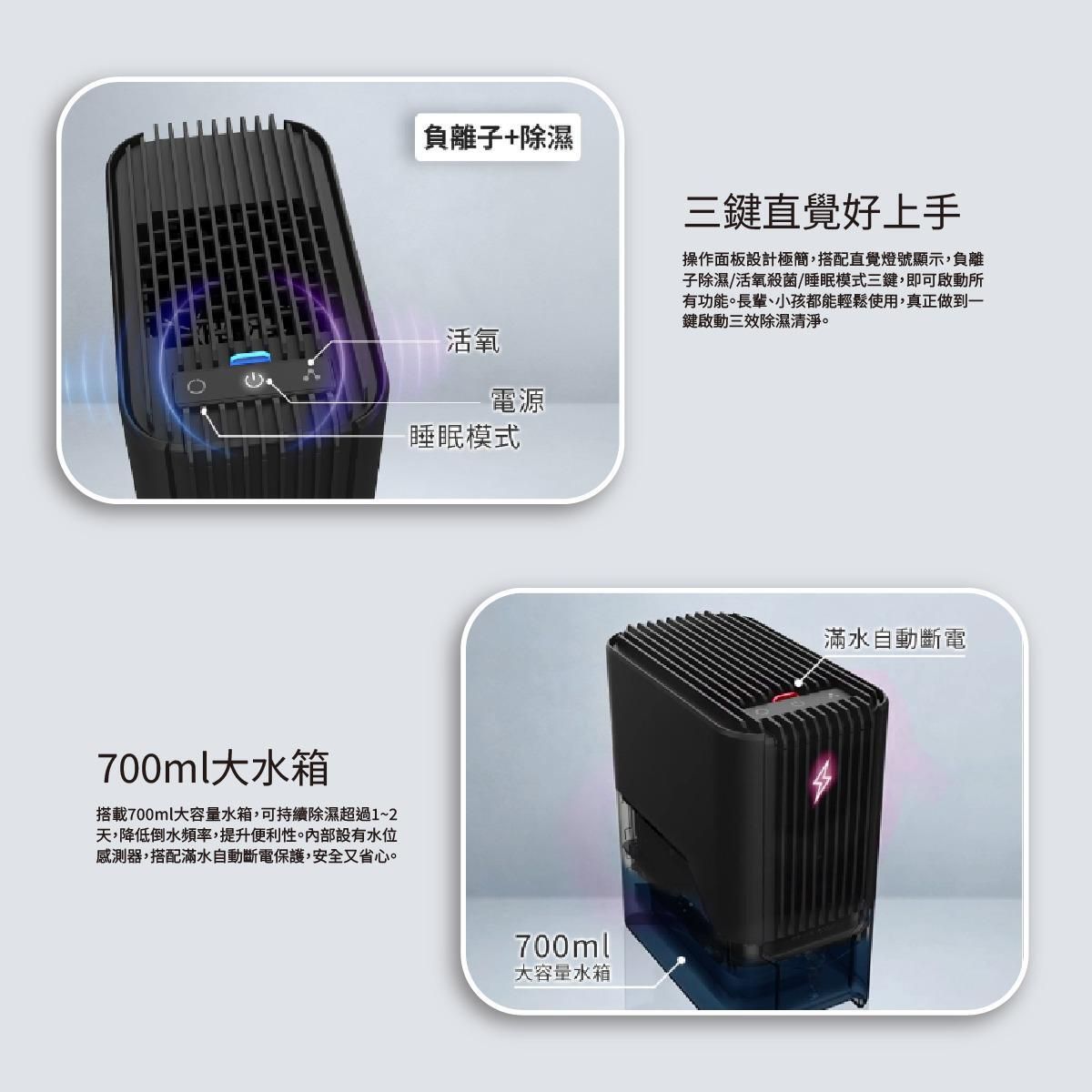 FUTURE LAB - PrimeZone STERMIDI II 殺菌除濕機 II 雲朵白 | 500ml/日 三效淨化 活氧殺菌 + 負離子 700ml水箱 靜音 <46dB 小空間衣櫃適用 - Image 7