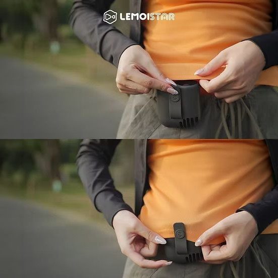 LEMOISTAR 8211 FB9 輕便掛腰渦輪風扇 黑色  17小時超長續航 日本磁吸夾設計 165g極輕巧 工地戶外外送必備 掛頸風扇 香港行貨