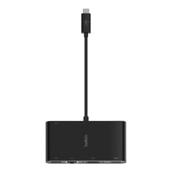 Belkin - USB-C 多媒體 + 充電轉接器 (100 W) (支援 USB-A 3.0、VGA、4K HDMI、Gigabit LAN) (AVC004btBK) - Image 2