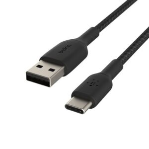 Belkin BOOSTCHARGE Braided USB-C to USB-A 充電傳輸線 2米 黑色 CAB002BT2MBK