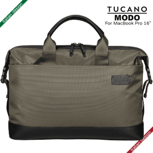 TUCANO - MODO PREMIUM 帶皮革細節的商務包 適用於 MacBook Pro 16" - 綠色｜意大利設計