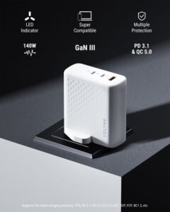VOLTME Revo 140 8211 PD140W USB-C2USB-A 三端口快速充電器英規- 白色