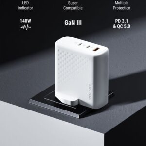 Alternative view of VOLTME - Revo 140 - PD140W (USB-C*2+USB-A) 三端口快速充電器（英規）- 白色