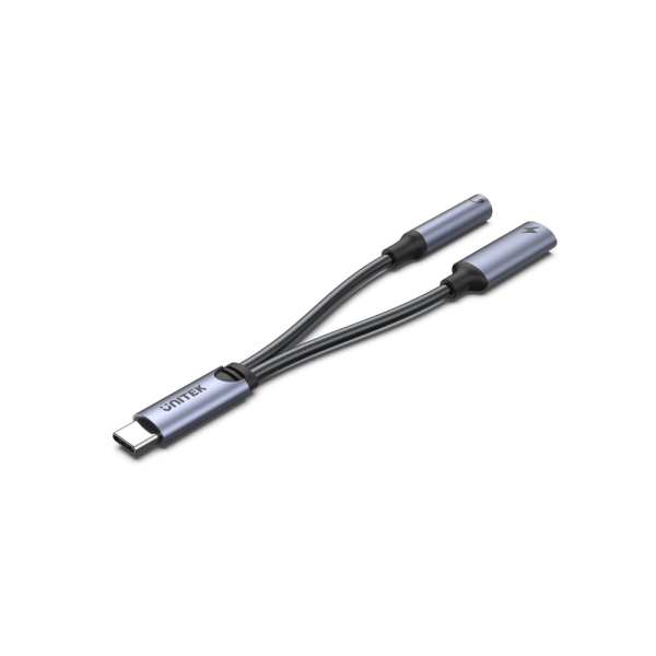 UNITEK - USB-C 2 合 1 AUX 3.5mm 立體聲音訊及USB-PD充電分配器 - M205A - Image 3